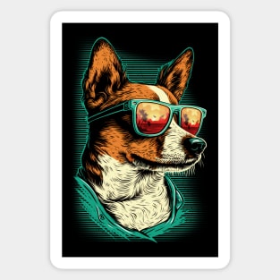 Jack Russell Terrier dog wearing sunglasses Sticker